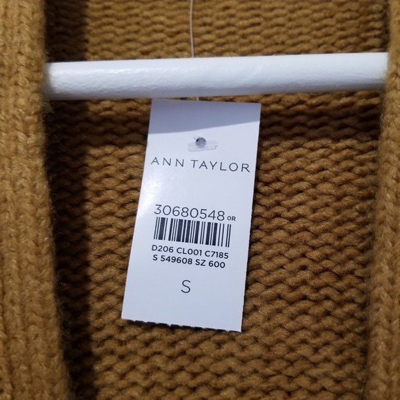 ๐ธ NWT Ann Taylor Wool Blend Belted Cardigan in Antique Brass Small - Picture 3 of 9